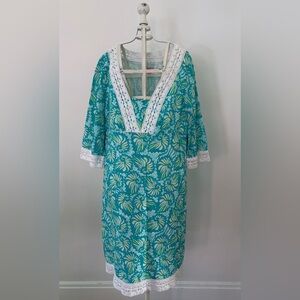 Lilly Pulitzer Vibrant Blue and Green Shell Patterned Dress